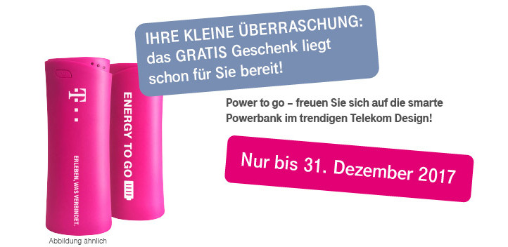 Telekom Powerbank Geburtstagsgeschenk
 Kostenlose Powerbank durch line Umfrage bei der Telekom