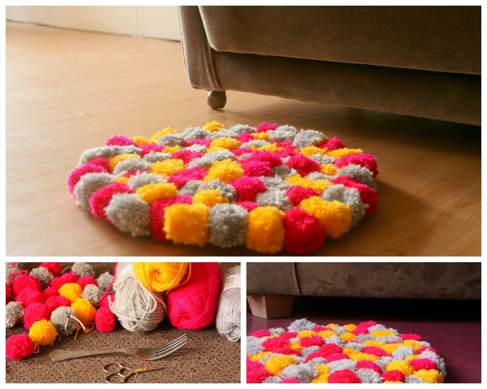 Teppich Diy
 vida nullvier Bam Bam Pom Pom Das Pom Pom Teppich DIY