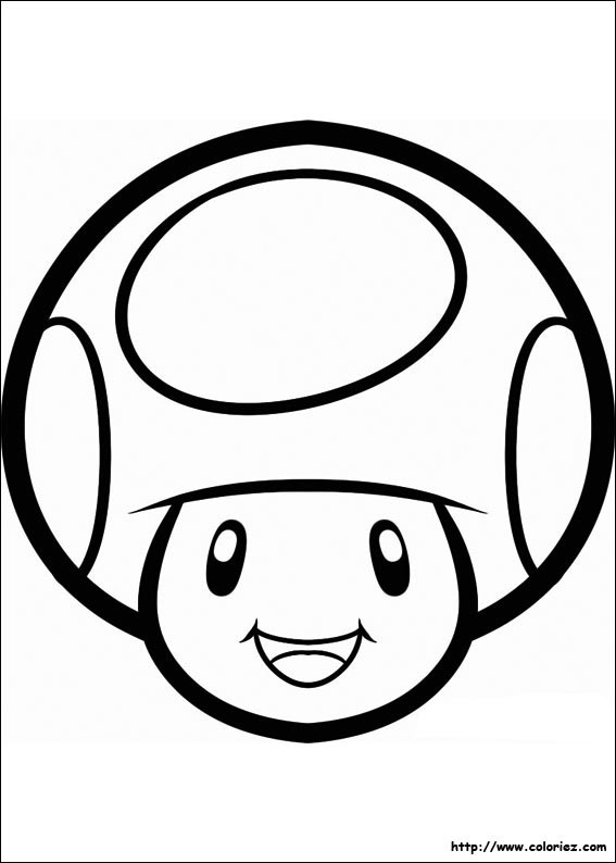 Toad Ausmalbilder
 Coloriages de dessins animés Super Mario Bros Page 3