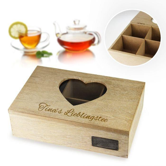 Tolles Geschenk Für Freund
 Teebox mit Gravur ein tolles Geschenk für alle Teeliebhaber