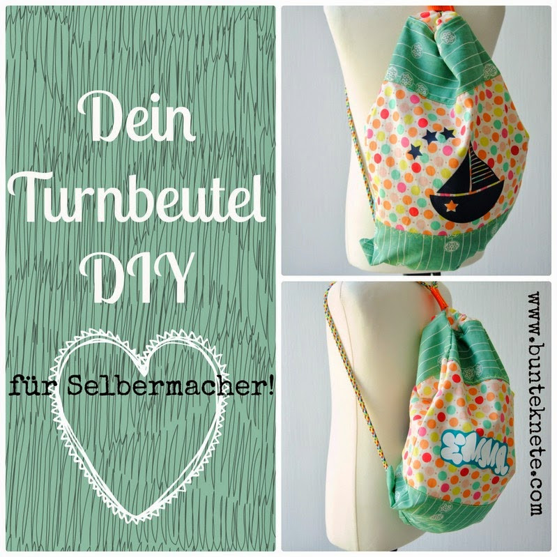 Turnbeutel Diy
 Bunte Knete von Frl Päng Turnbeutel DIY