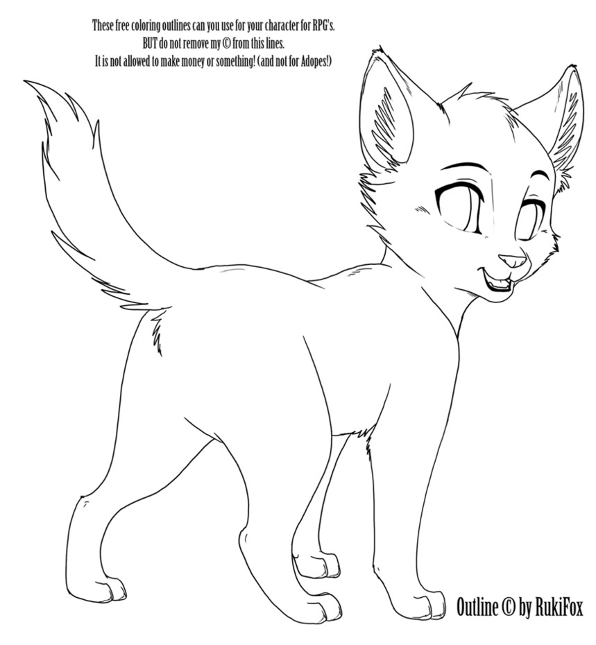 Warrior Cats Ausmalbilder
 Kitten02 Outline by RukiFox on DeviantArt