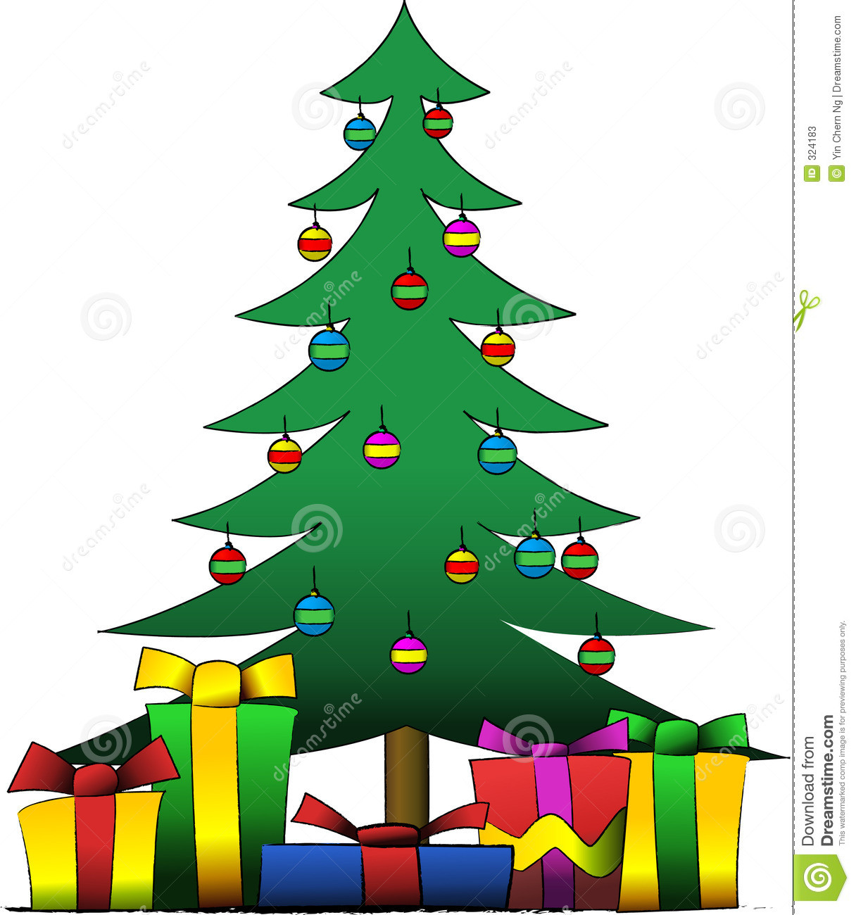 Weihnachtsbaum Geschenke
 Weihnachtsbaum Und Geschenke Vektor Abbildung Bild
