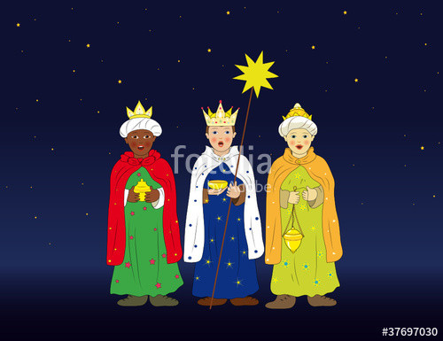 Wer Bringt Die Geschenke In Spanien
 "Heilige Drei Könige als Sternsinger am Abend" Stockfotos