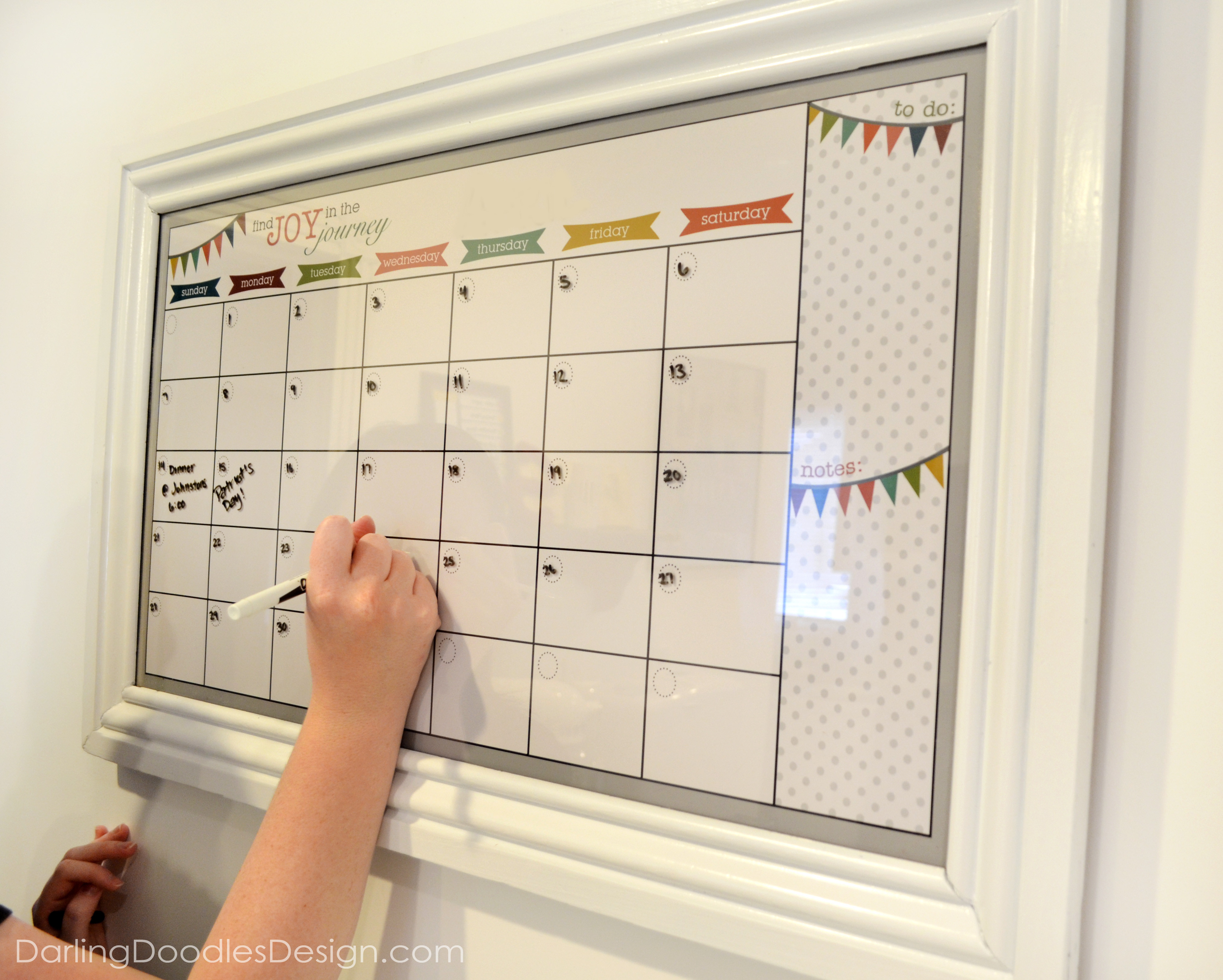 Whiteboard Diy
 DIY Dry Erase Calendar Darling Doodles