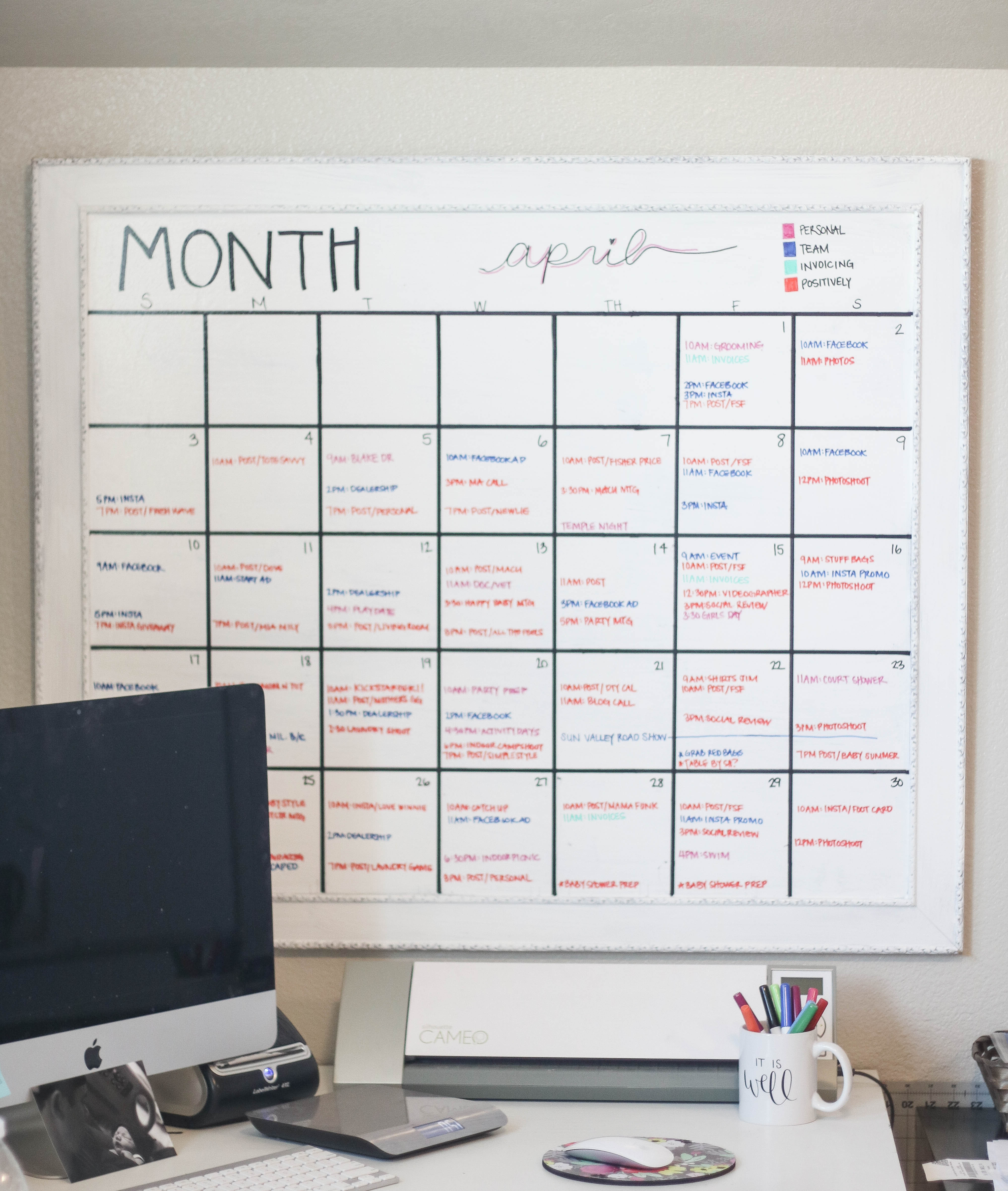 Whiteboard Diy
 DIY Giant Calendar Positively Oakes