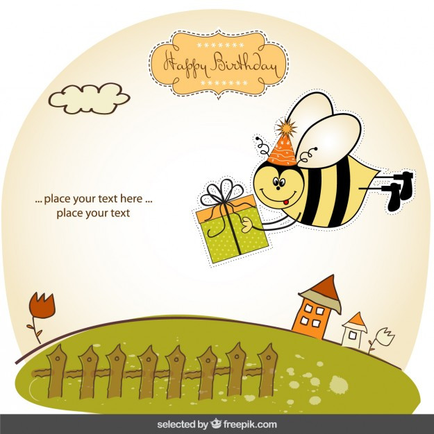 Witzige Geburtstagskarten Kostenlos
 Geburtstagskarte mit lustige Biene