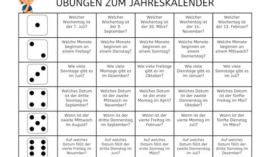 Wochentage Ausmalbilder
 Leseverständnis