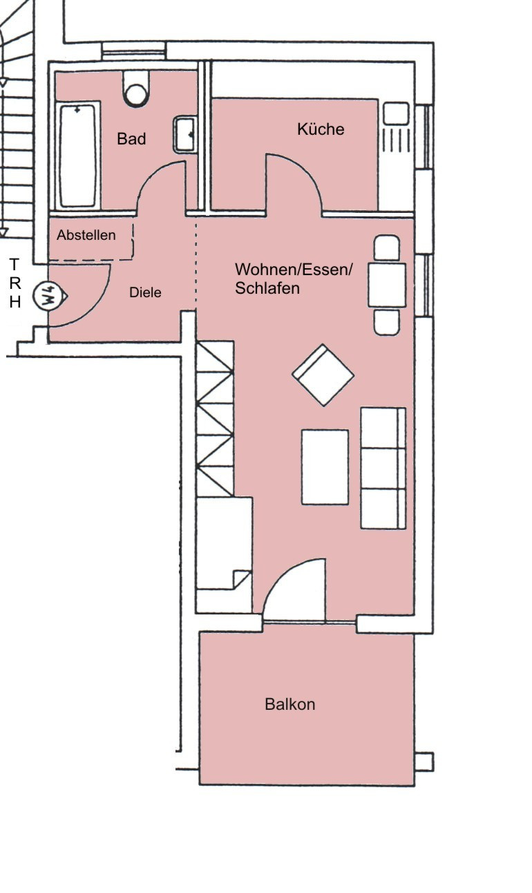 Wohnung Zella Mehlis
 1 Raum Wohnung in Zella Mehlis ab sofort