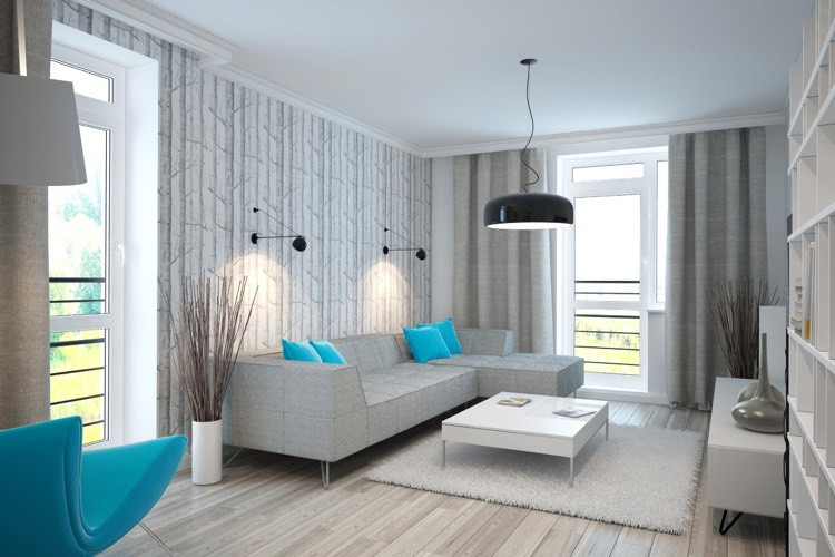 Wohnzimmer Grau Weiß
 Wohnzimmer in Türkis einrichten 26 Ideen und