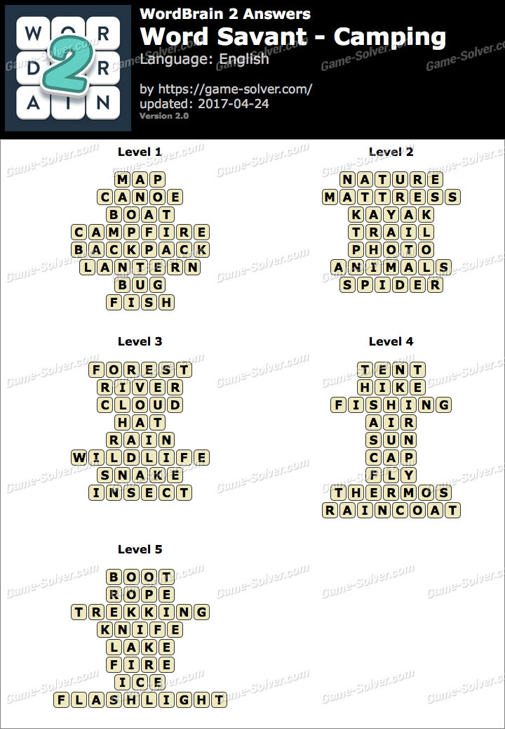 Wordbrain 2 Handwerk
 Wordbrain 2 Word Savant Camping Answers Game Solver