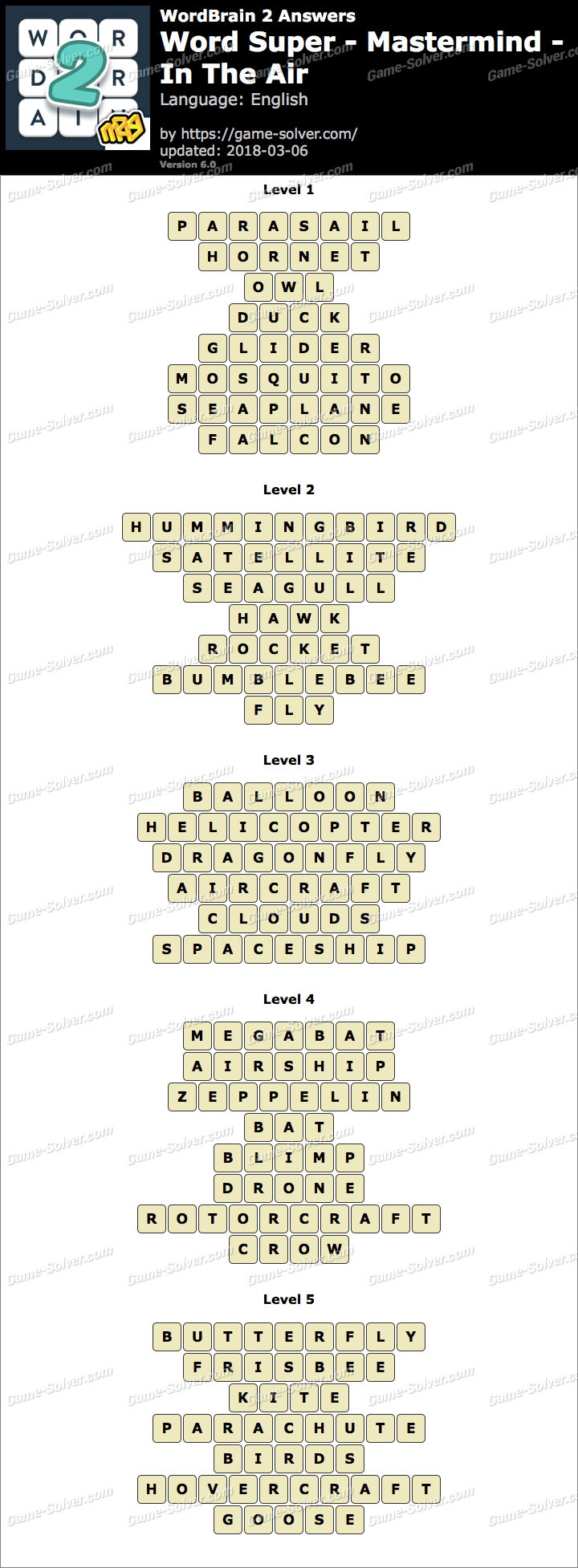 Wordbrain 2 Handwerk
 Wordbrain 2 Word Super Mastermind In The Air Answers