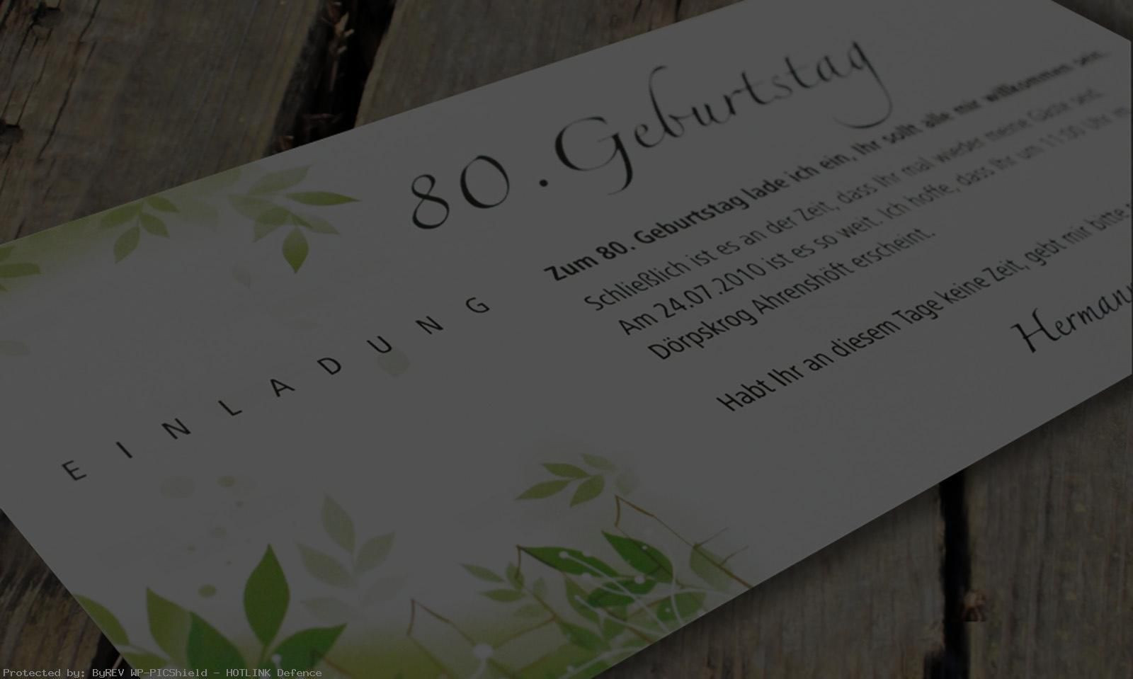 Zitate Zum 80. Geburtstag
 New Einladung Zum 80 Geburtstag Selbst Gestalten Und