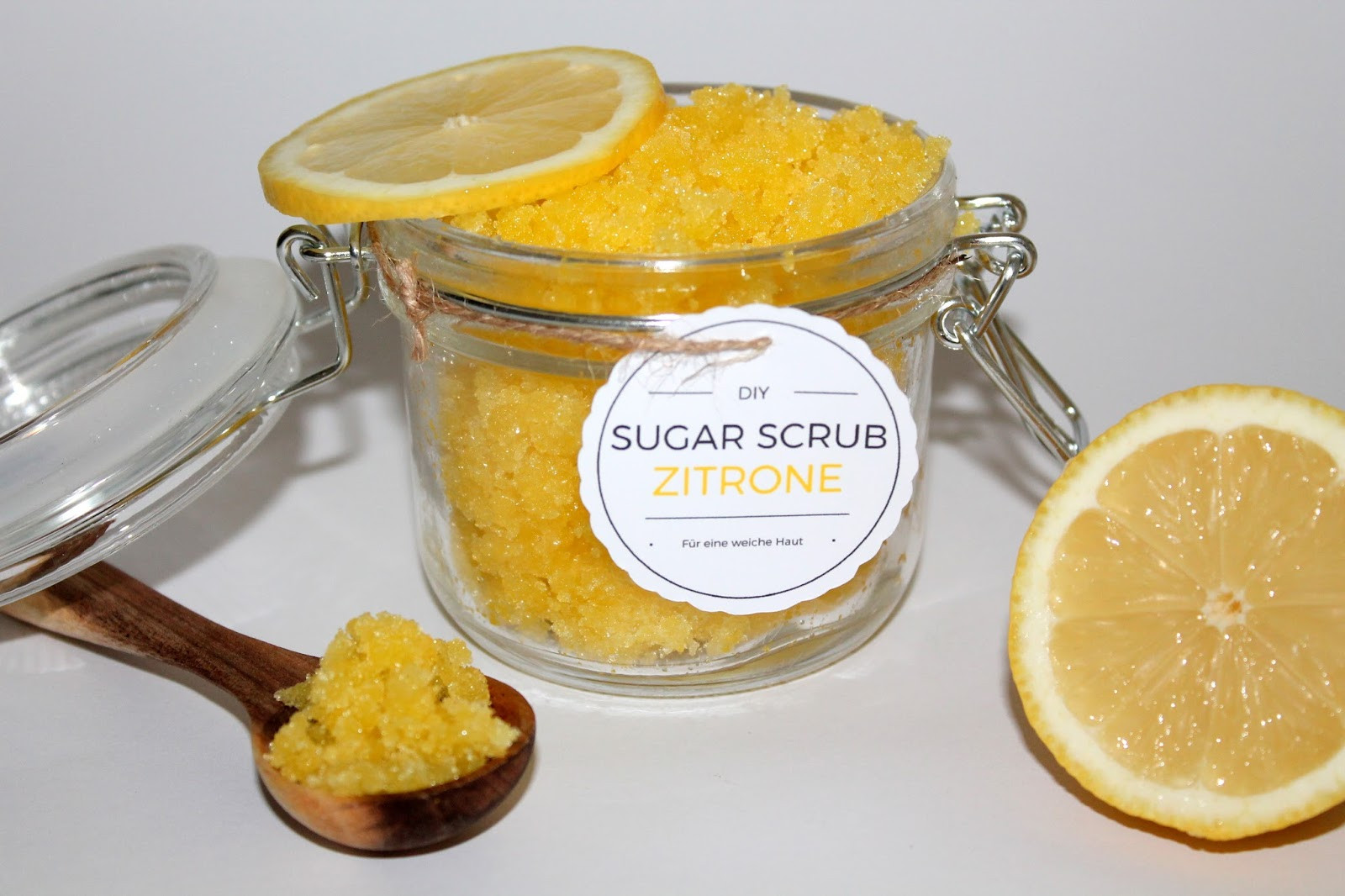 Zuckerpeeling Diy
 DIY Sugar Scrub Zuckerpeeling Zitrone Free Printable