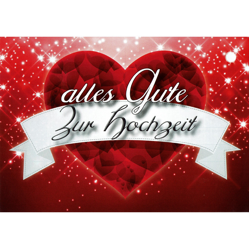 Zur Hochzeit Alles Gute
 Ballonkarte alles Gute zur Hochzeit Herz und Sterne