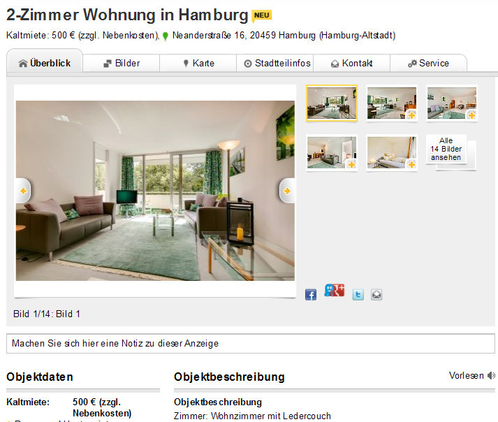 2 Zimmer Wohnung Hamburg
 wohnungsbetrug 2 Zimmer Wohnung in Hamburg