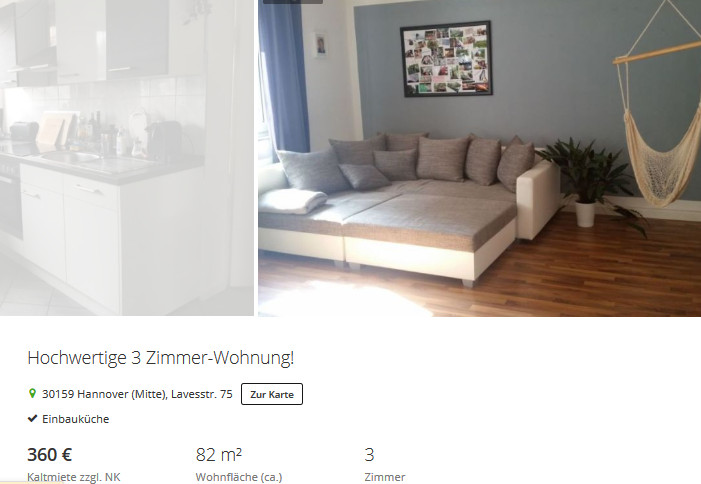 3 Zimmer Wohnung Hannover
 wohnungsbetrug 17 Juni 2016