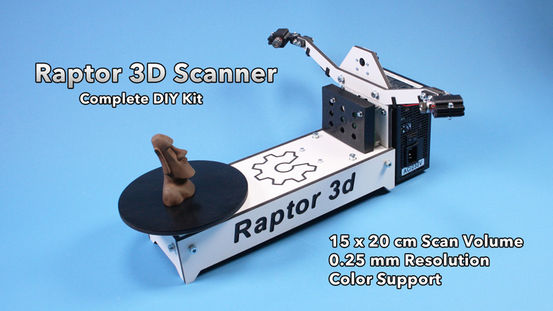 3D Scanner Diy
 Raptor 3D Scanner plete DIY Kit ReprapUniverse