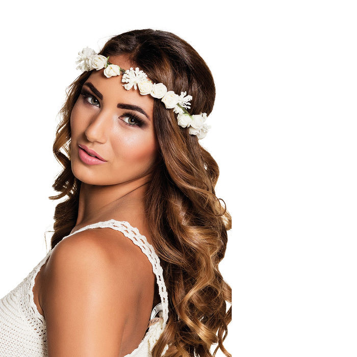 70Er Frisuren Mit Haarband
 Haarband Ibiza mit weißen Blüten Accessoires Flower