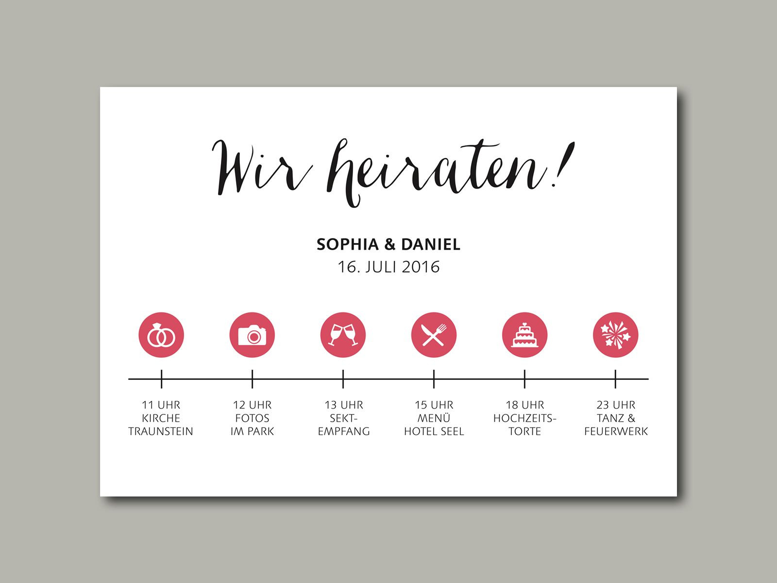 Ablauf Einer Hochzeit
 Hochzeitseinladung TIMELINE in 2019