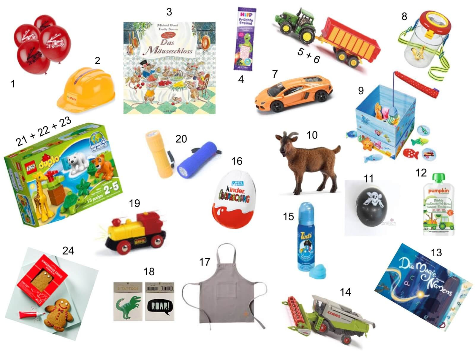 Adventskalender Geschenke Kinder
 DIY Adventskalender mit 24 Geschenkideen für Kleinkinder