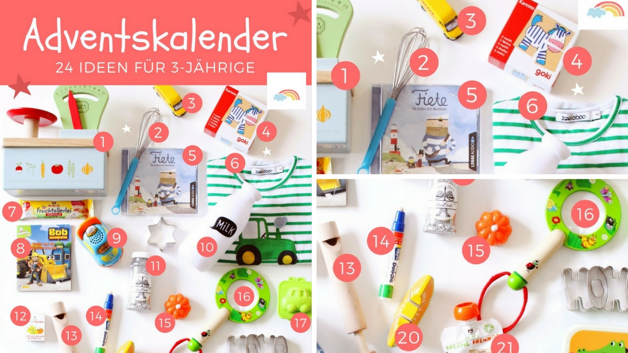 Adventskalender Geschenke Kinder
 Adventskalender für Kinder füllen 24 Ideen für 3 Jährige