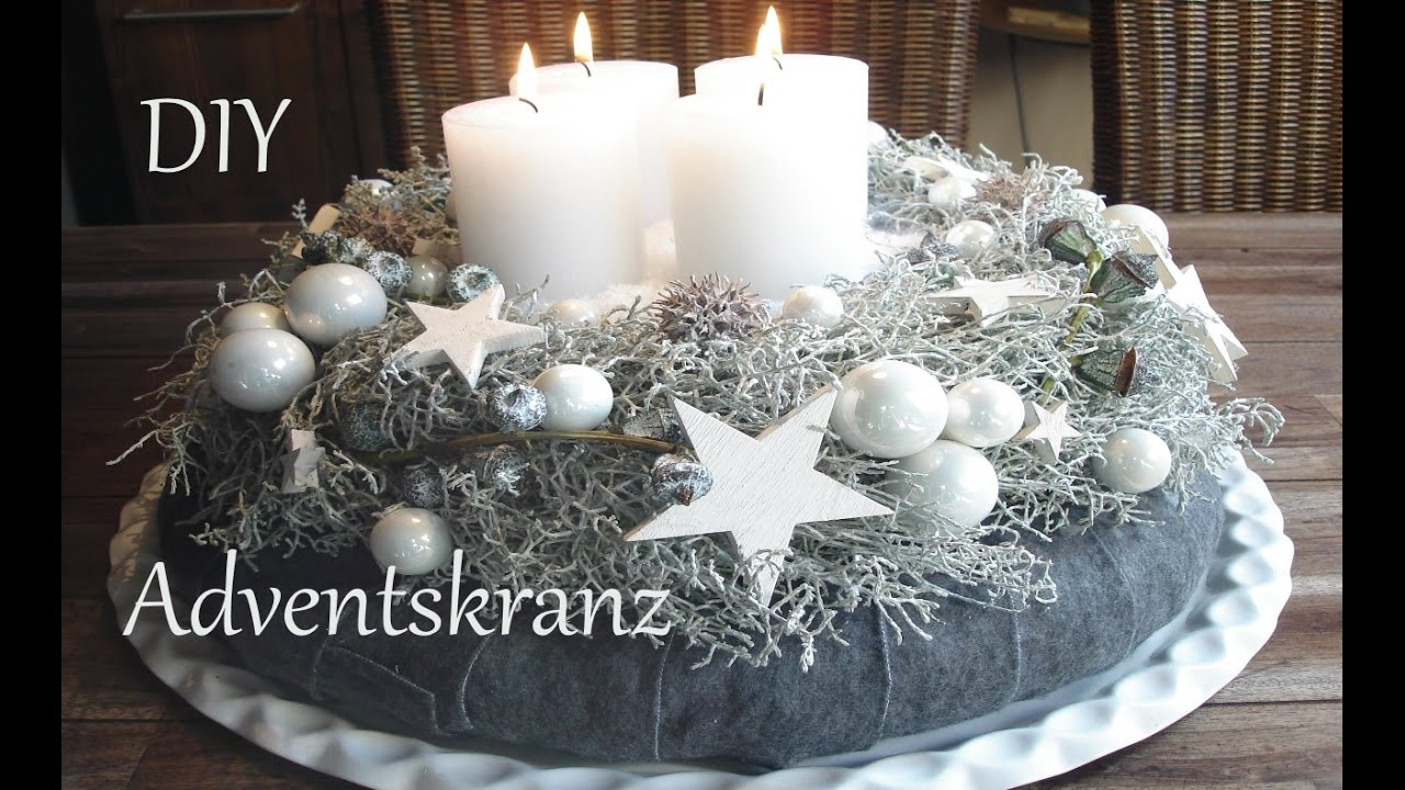 Adventskranz Diy
 DIY Adventskranz in weiß