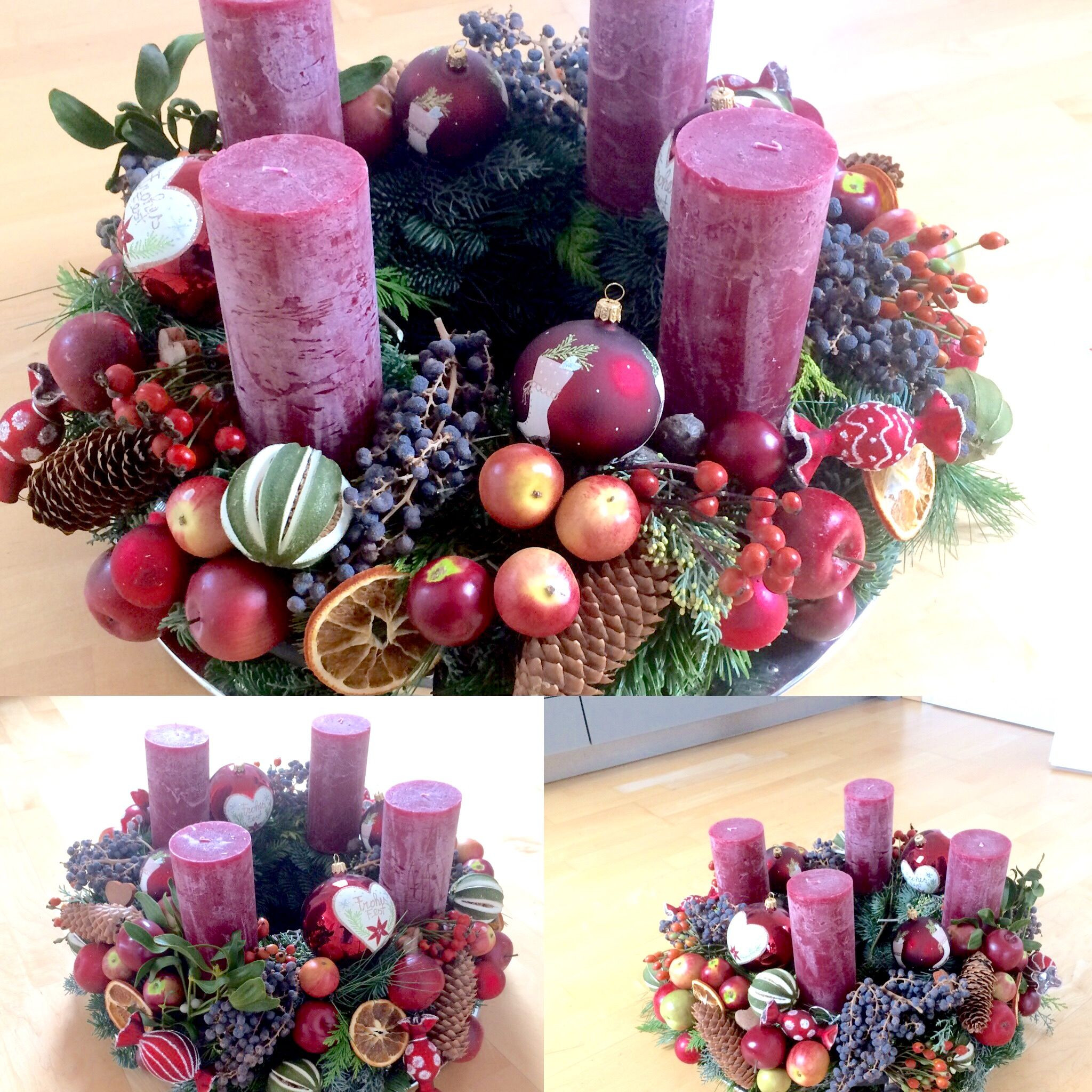 Adventskranz Diy
 DIY Adventskranz klassisch rot Weihnachten