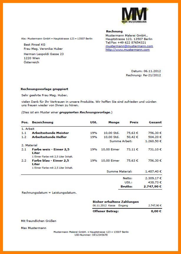 Angebotsschreiben Handwerk Muster
 7 angebotsschreiben handwerk muster