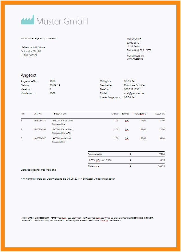Angebotsschreiben Handwerk Muster
 15 handwerker angebot muster