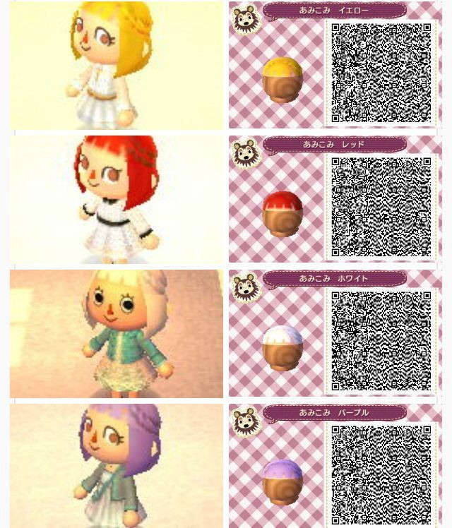 Animal Crossing Frisuren
 Hair with bangs Animal Crossing New Leaf QR Codes