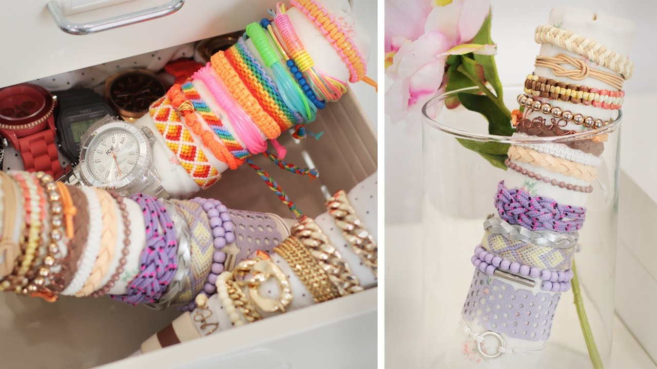 Armbänder Diy
 DIY Schmuckaufbewahrung Armbänder lagern Deko