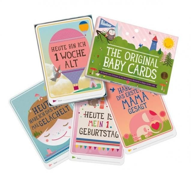 Außergewöhnliche Geschenke Zur Geburt
 Milestone Baby Cards deutsche Version Set einzeln