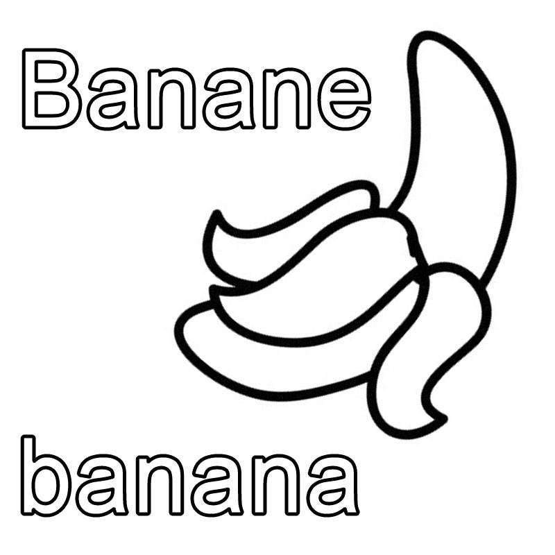 Ausmalbilder Banane
 Kostenlose Malvorlage Englisch lernen Banane banana zum