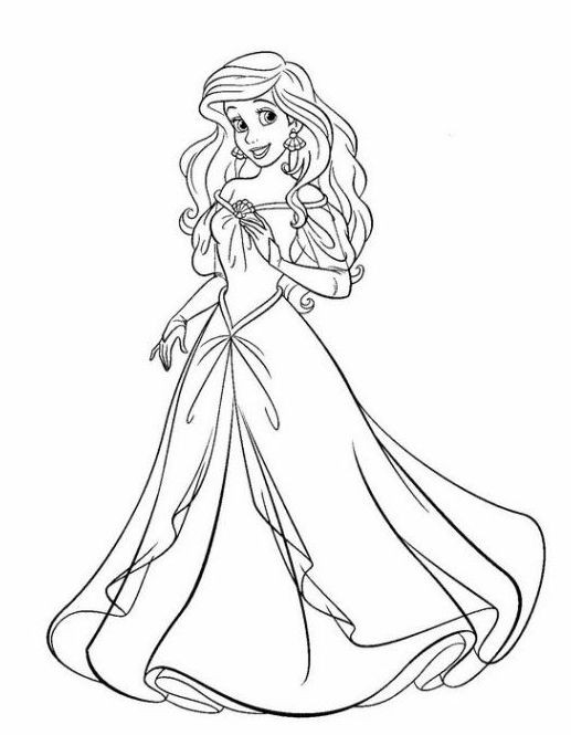 Ausmalbilder Disney Prinzessinnen Ariel
 Free coloring pages of disney prinzessinnen