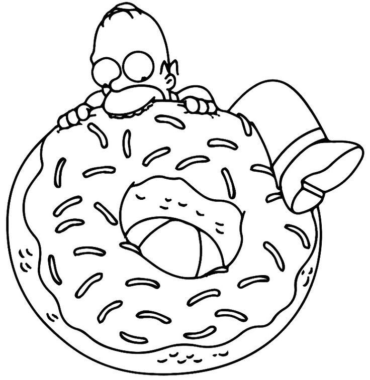 Ausmalbilder Donut
 46 best images about The Simpsons on Pinterest