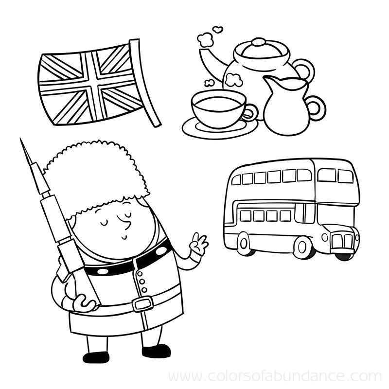 Ausmalbilder England
 england coloring page freebie