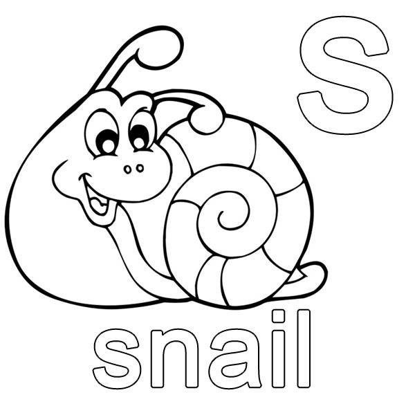 Ausmalbilder Englisch
 Kostenlose Malvorlage Englisch lernen snail zum Ausmalen