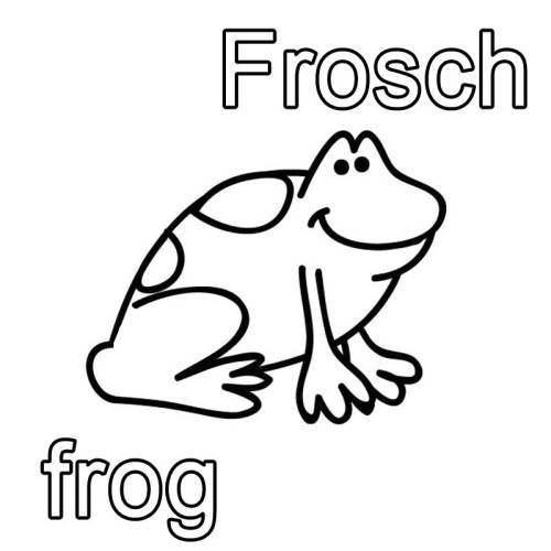 Ausmalbilder Frosch
 Kostenlose Malvorlage Englisch lernen Frosch frog zum