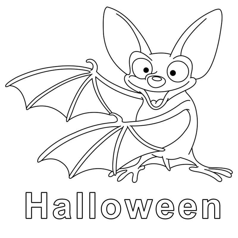 Ausmalbilder Halloween Fledermaus
 Kostenlose Malvorlage Halloween Fledermaus zum Ausmalen