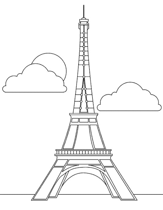 Ausmalbilder Paris
 Malmichaus Ausmalbild Malvorlage Eiffelturm in Paris 1