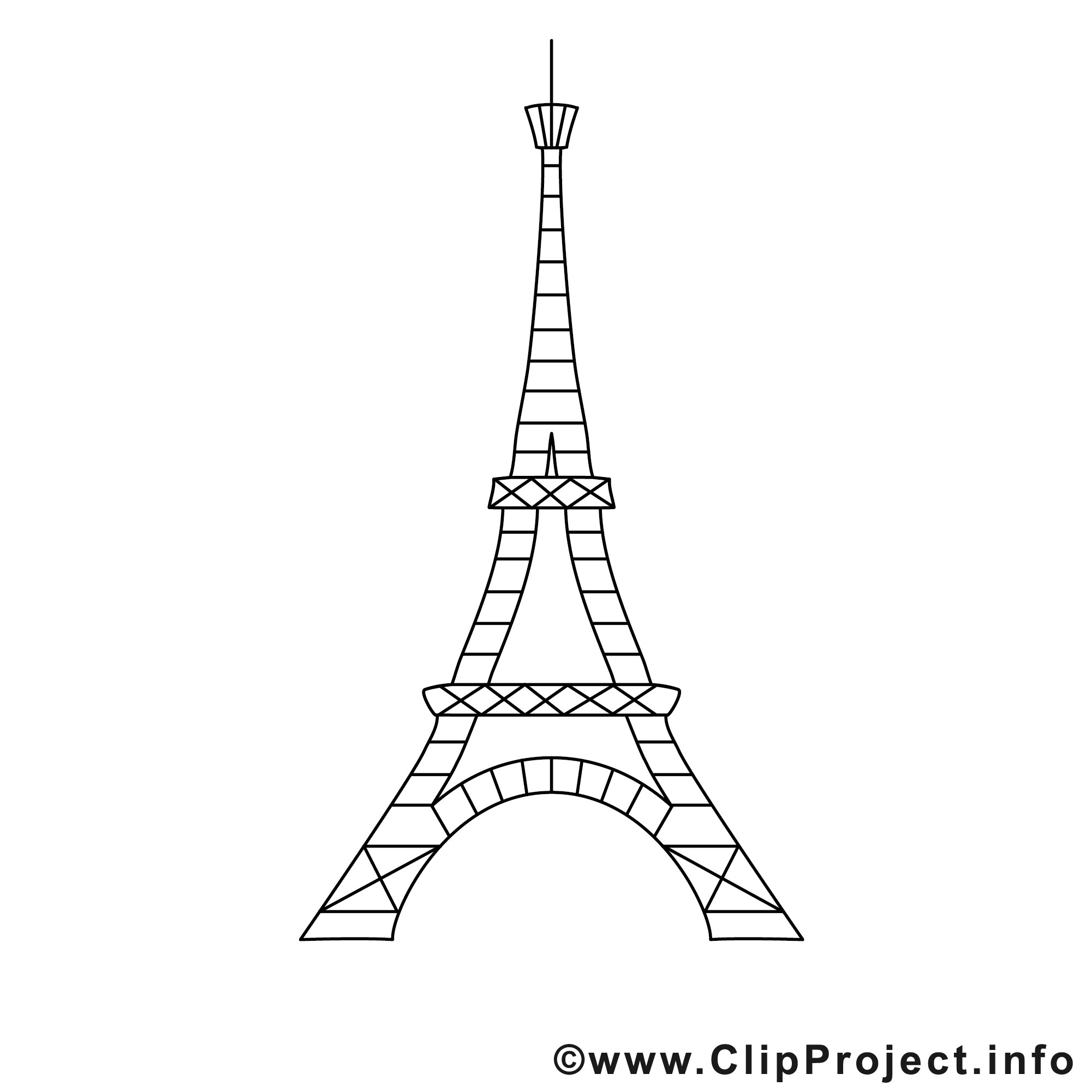 Ausmalbilder Paris
 Eifelturm Malvorlage
