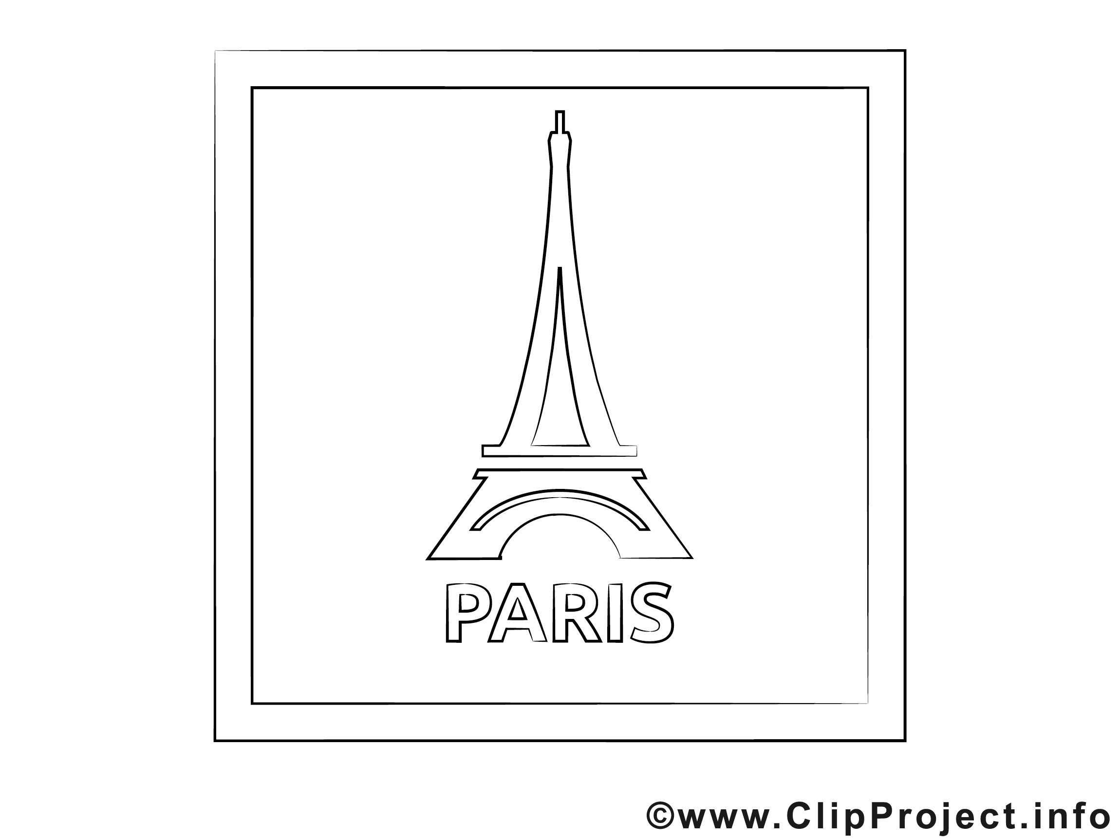 Ausmalbilder Paris
 Eiffelturm Paris Malvorlage