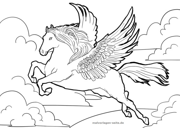 Ausmalbilder Pegasus
 Malvorlage Pegasus