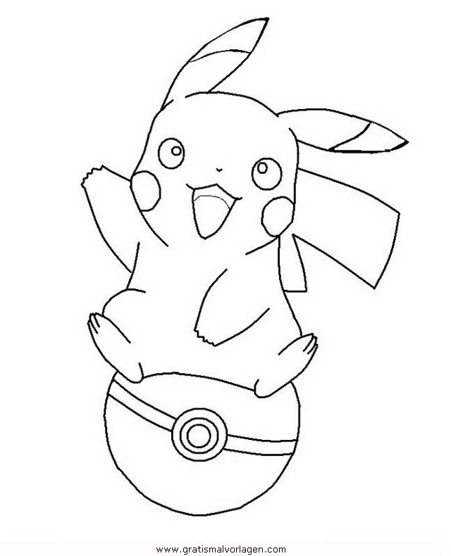 Ausmalbilder Pikachu
 pokemon pokeball gratis Malvorlage in ic