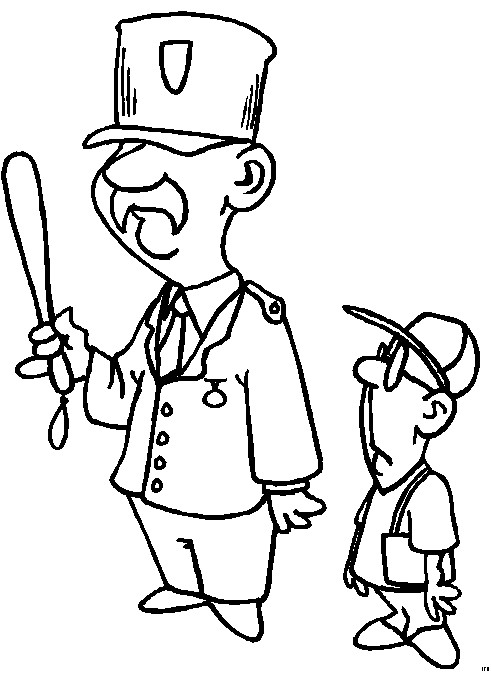Ausmalbilder Polizist
 Junge Und Polizist Ausmalbild & Malvorlage Sonstiges