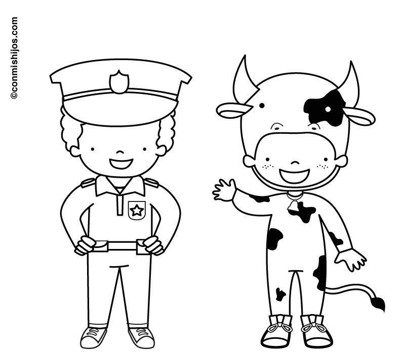 Ausmalbilder Polizist
 Kostenlose Malvorlage Karneval Fasching Fastnacht