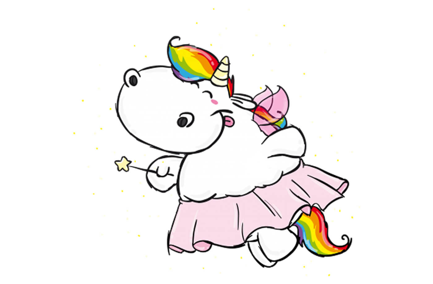 Ausmalbilder Pummeleinhorn
 Das Pummeleinhorn mit dem Naschbrettbauch