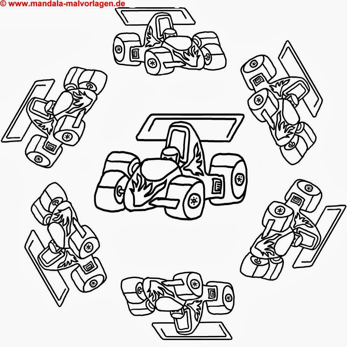 Ausmalbilder Rennautos
 MALVORLAGEN RENNAUTOS