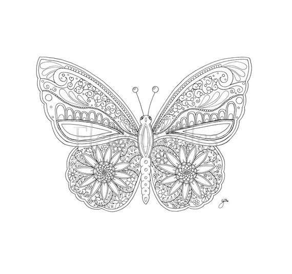 Ausmalbilder Schmetterling Mandala
 Ähnliche Artikel wie Schmetterling Malseite für